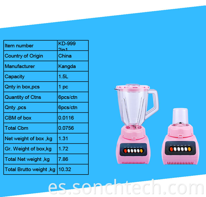 Amoladora de la licuadora de la comida del jugo de los aparatos eléctricos de la cocina 1.5L